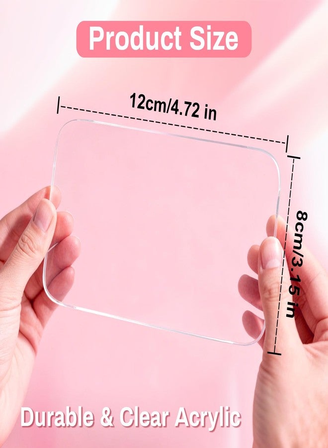 RAQEHO Acrylic Nail Art Palette - Transparent Nail Gel Polish Paint Mixing Pallet Design Plate For Nail Art Foundation Makeup Mixing Tray Display Stand Manicure Tools Supplies Accessories(3.15"×4.72" - Image 2